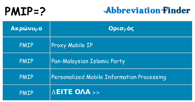 Τι σημαίνει pmip ηρεμήσει