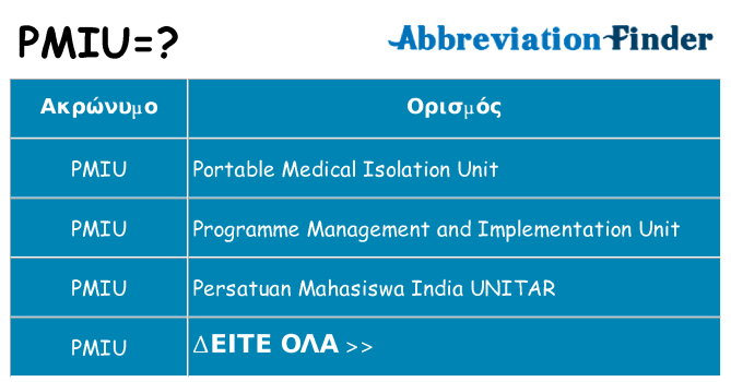 Τι σημαίνει pmiu ηρεμήσει