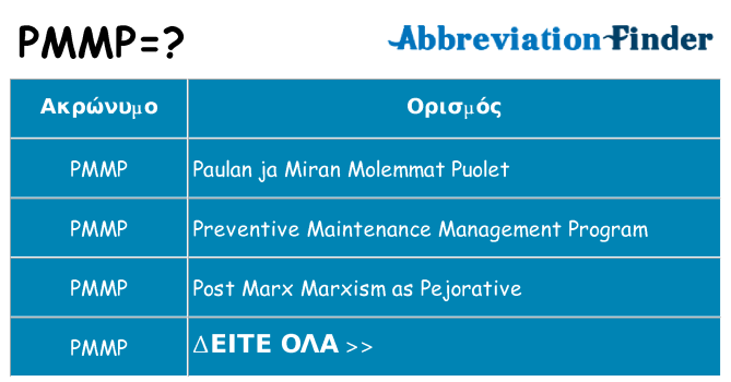 Τι σημαίνει pmmp ηρεμήσει