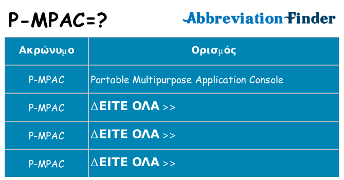 Τι σημαίνει p-mpac ηρεμήσει