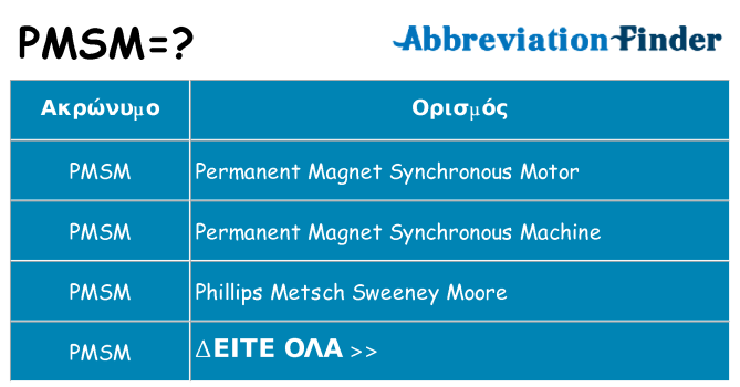Τι σημαίνει pmsm ηρεμήσει