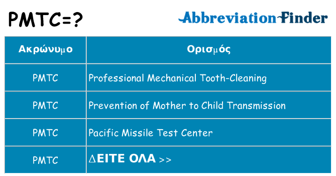 Τι σημαίνει pmtc ηρεμήσει