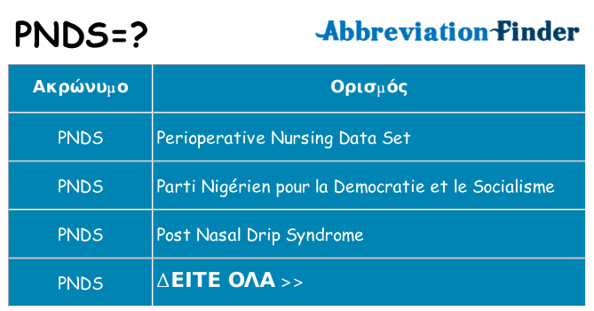 Τι σημαίνει pnds ηρεμήσει