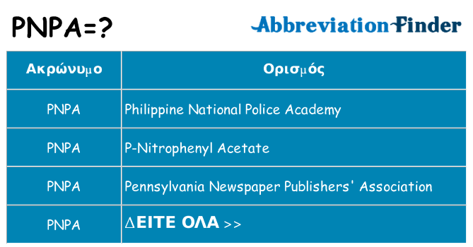 Τι σημαίνει pnpa ηρεμήσει