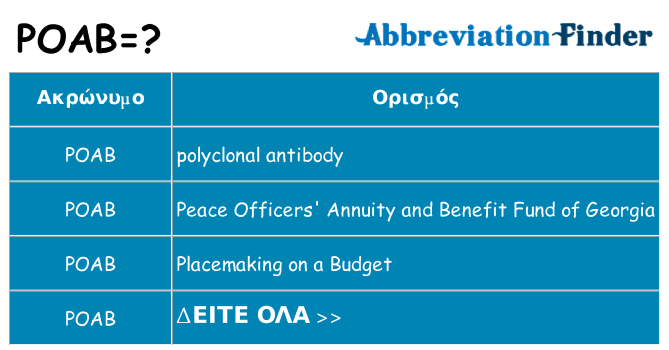 Τι σημαίνει poab ηρεμήσει