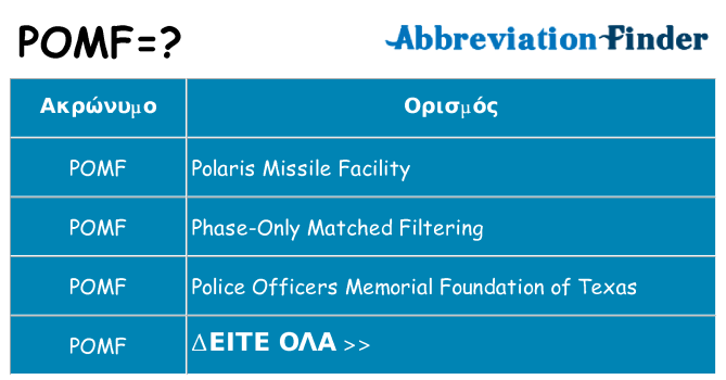 Τι σημαίνει pomf ηρεμήσει