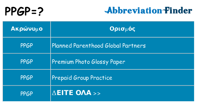 Τι σημαίνει ppgp ηρεμήσει