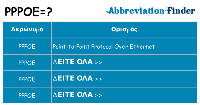 Τι σημαίνει pppoe ηρεμήσει