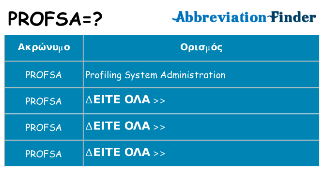 Τι σημαίνει profsa ηρεμήσει