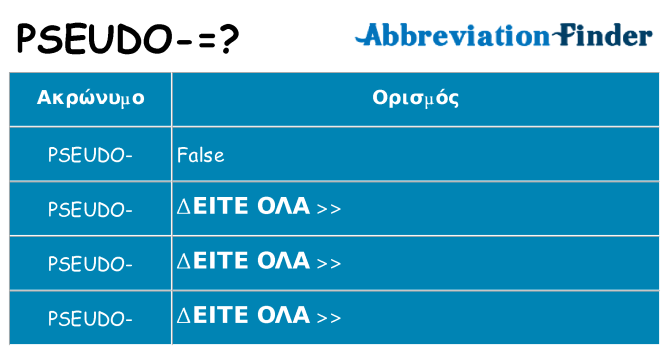 Τι σημαίνει pseudo ηρεμήσει