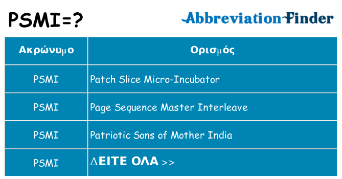 Τι σημαίνει psmi ηρεμήσει