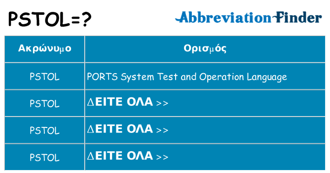 Τι σημαίνει pstol ηρεμήσει