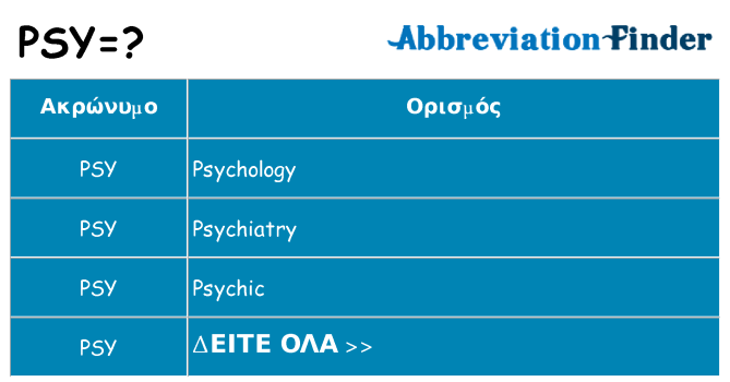 Τι σημαίνει psy ηρεμήσει