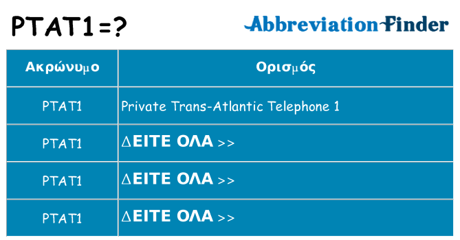 Τι σημαίνει ptat1 ηρεμήσει