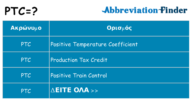 Τι σημαίνει ptc ηρεμήσει