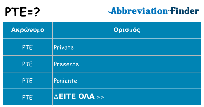 Τι σημαίνει pte ηρεμήσει