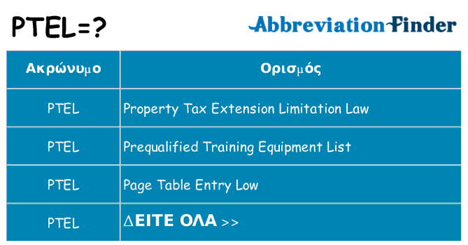 Τι σημαίνει ptel ηρεμήσει