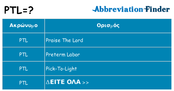 Τι σημαίνει ptl ηρεμήσει
