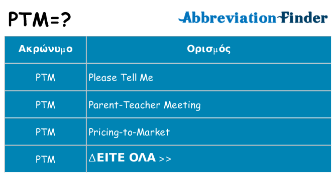 Τι σημαίνει ptm ηρεμήσει