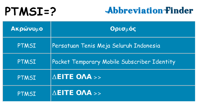 Τι σημαίνει ptmsi ηρεμήσει