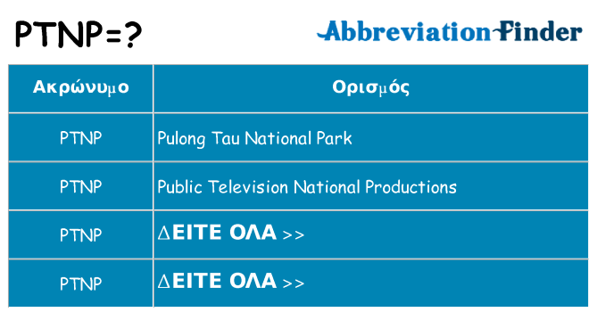 Τι σημαίνει ptnp ηρεμήσει