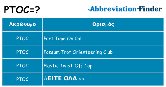 Τι σημαίνει ptoc ηρεμήσει