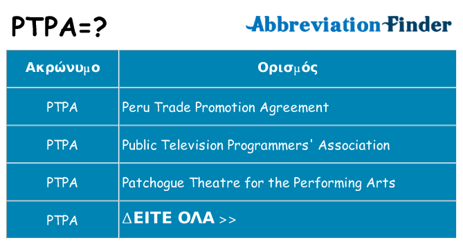 Τι σημαίνει ptpa ηρεμήσει