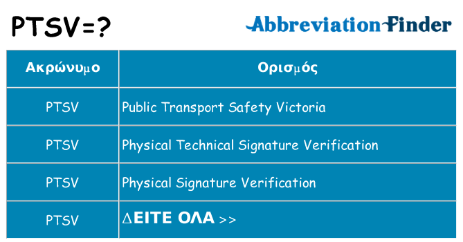 Τι σημαίνει ptsv ηρεμήσει