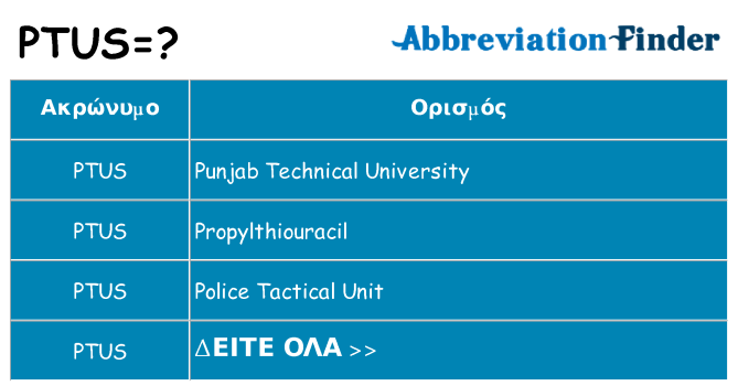 Τι σημαίνει ptus ηρεμήσει