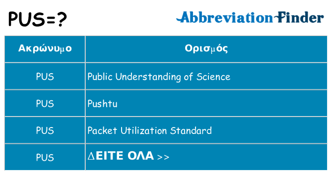 Τι σημαίνει pus ηρεμήσει