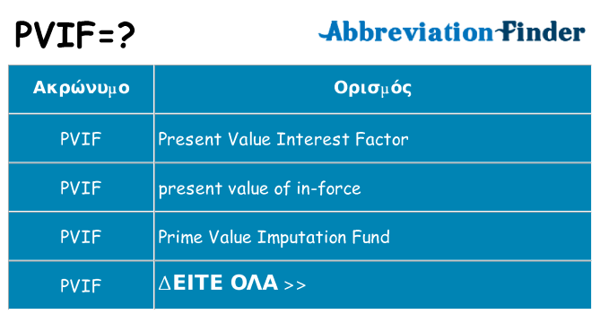 Τι σημαίνει pvif ηρεμήσει