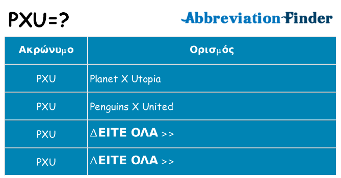 Τι σημαίνει pxu ηρεμήσει