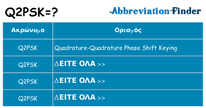Τι σημαίνει q2psk ηρεμήσει