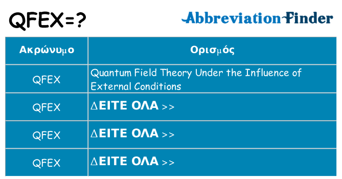 Τι σημαίνει qfex ηρεμήσει