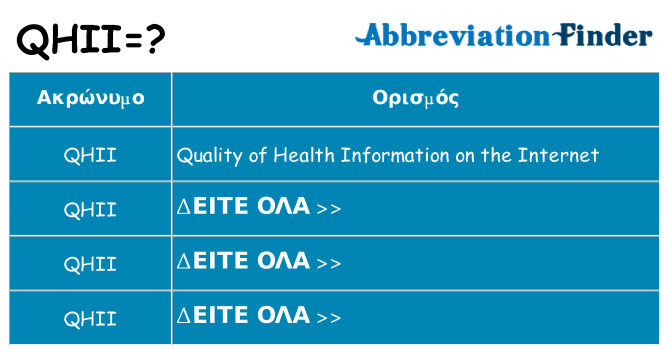 Τι σημαίνει qhii ηρεμήσει