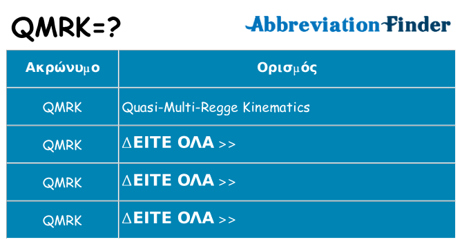 Τι σημαίνει qmrk ηρεμήσει
