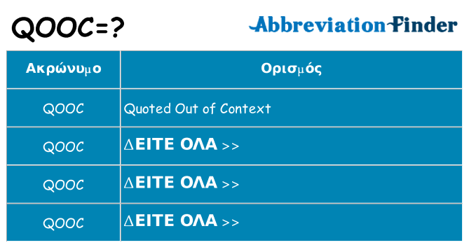 Τι σημαίνει qooc ηρεμήσει