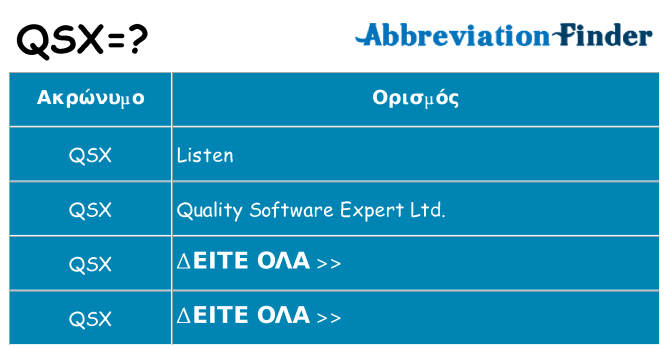 Τι σημαίνει qsx ηρεμήσει