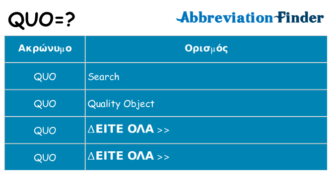 Τι σημαίνει quo ηρεμήσει