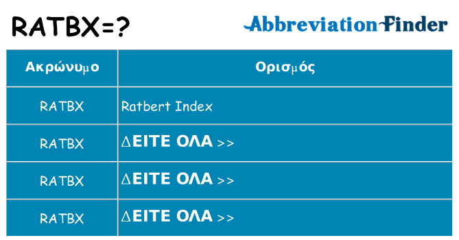 Τι σημαίνει ratbx ηρεμήσει