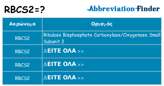 Τι σημαίνει rbcs2 ηρεμήσει