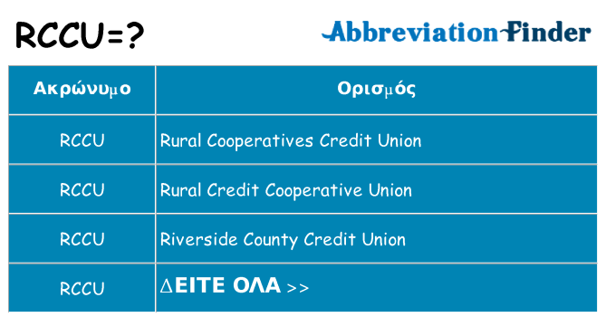 Τι σημαίνει rccu ηρεμήσει