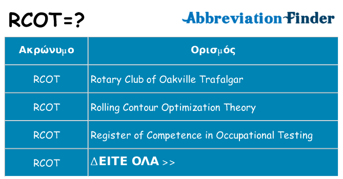 Τι σημαίνει rcot ηρεμήσει