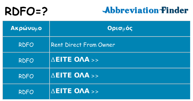 Τι σημαίνει rdfo ηρεμήσει