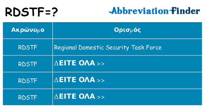 Τι σημαίνει rdstf ηρεμήσει
