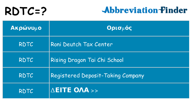 Τι σημαίνει rdtc ηρεμήσει