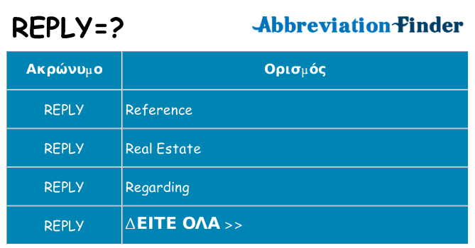 Τι σημαίνει reply ηρεμήσει
