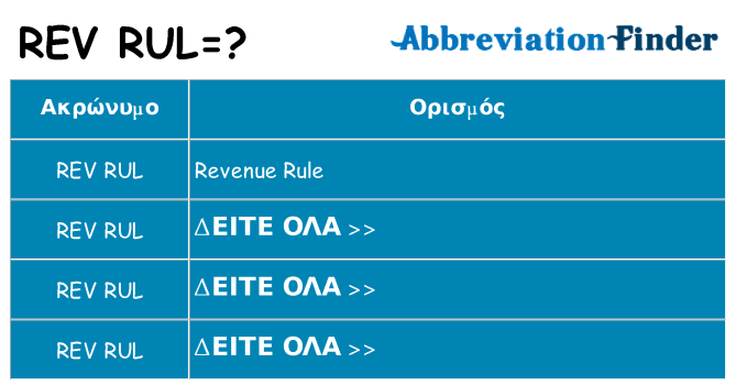 Τι σημαίνει rev-rul ηρεμήσει