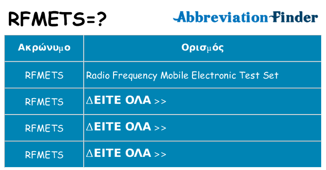 Τι σημαίνει rfmets ηρεμήσει