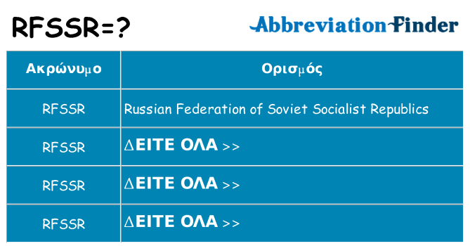 Τι σημαίνει rfssr ηρεμήσει